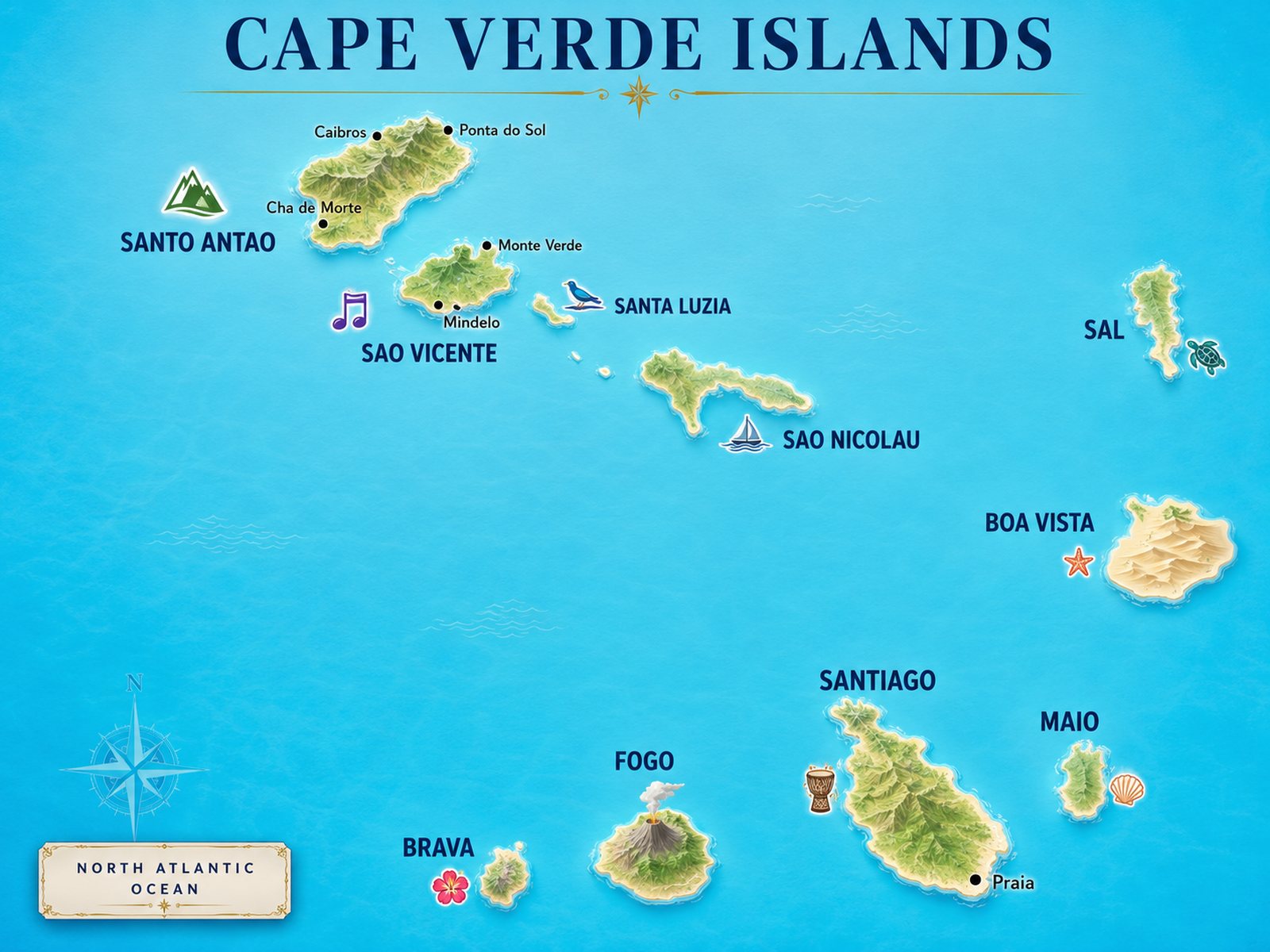 Map of the Cape Verde islands